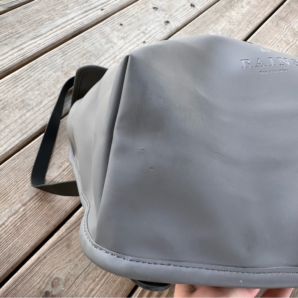 RAINS Rucksack Waterproof Backpack Grey Black - Picture 7 of 16